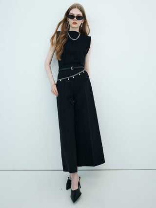 WASH WOOL WIDE PANTS