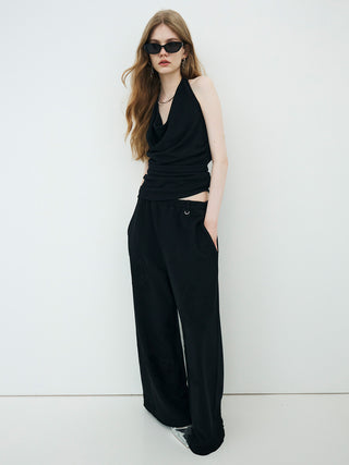 LACE EMBROIDERY SWEATER PANTS