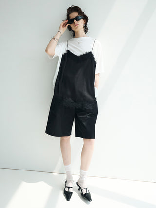 COTTON TWILL WIDE SHORTS