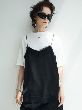 LACE CAMI TRIM TSHIRT