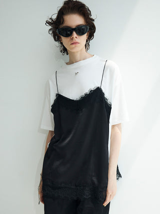 LACE CAMI TRIM TSHIRT