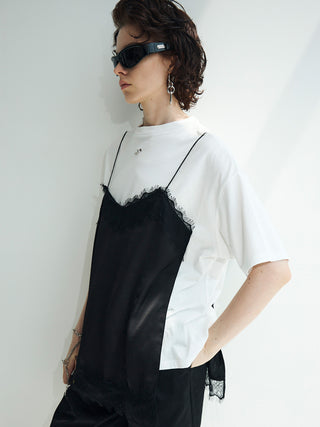 LACE CAMI TRIM TSHIRT