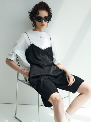 LACE CAMI TRIM TSHIRT