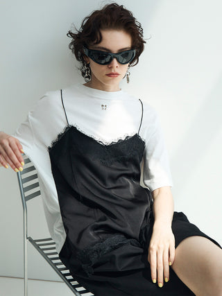 LACE CAMI TRIM TSHIRT