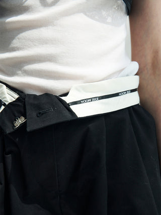 COTTON TWILL WIDE SHORTS