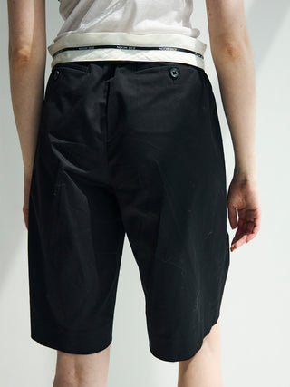 COTTON TWILL WIDE SHORTS