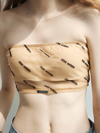 MONOGRAM SHEER BARE TOP