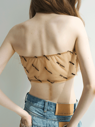 MONOGRAM SHEER BARE TOP