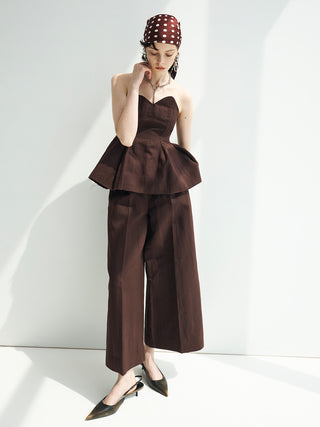 WASH WOOL WIDE PANTS