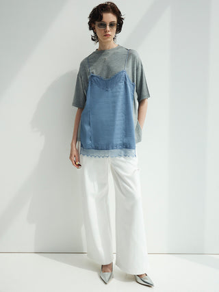 LACE CAMI TRIM TSHIRT