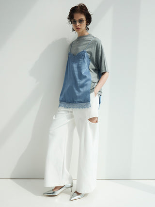 LACE CAMI TRIM TSHIRT
