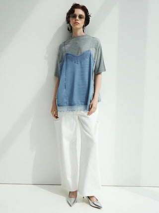 LACE CAMI TRIM TSHIRT