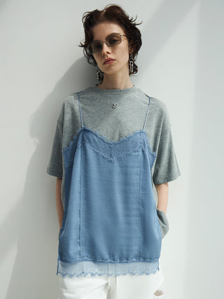 LACE CAMI TRIM TSHIRT