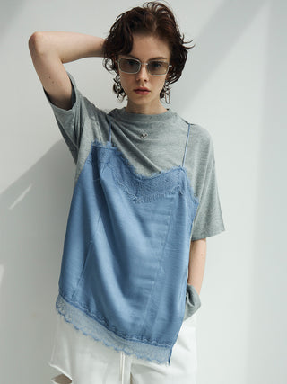 LACE CAMI TRIM TSHIRT