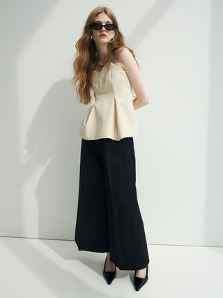 WASH WOOL WIDE PANTS