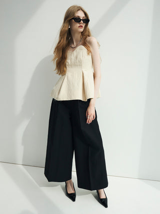 WASH WOOL WIDE PANTS