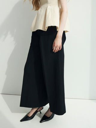 WASH WOOL WIDE PANTS