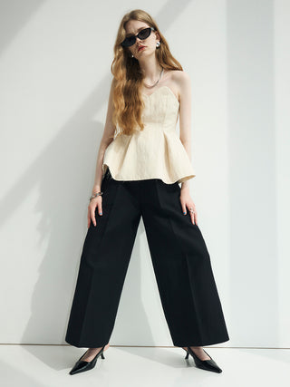WASH WOOL WIDE PANTS
