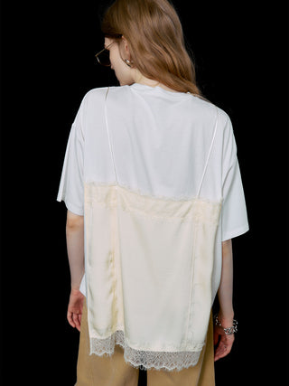 LACE CAMI TRIM TSHIRT