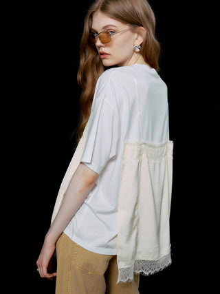 LACE CAMI TRIM TSHIRT