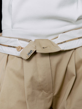 COTTON TWILL WIDE SHORTS
