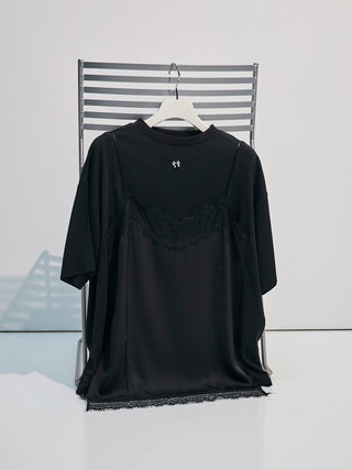 LACE CAMI TRIM TSHIRT