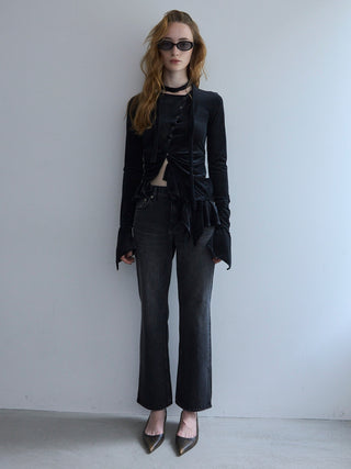 SHEER VELOUR CHOKER TOPS