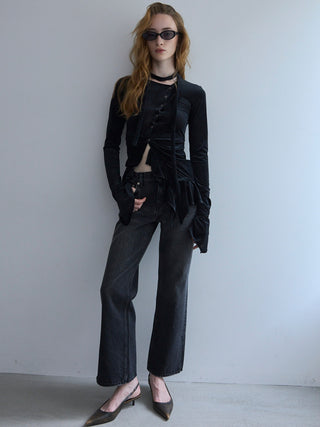 SHEER VELOUR CHOKER TOPS