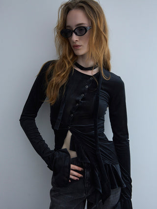 SHEER VELOUR CHOKER TOPS