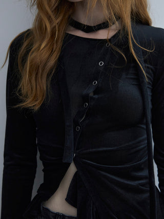 SHEER VELOUR CHOKER TOPS