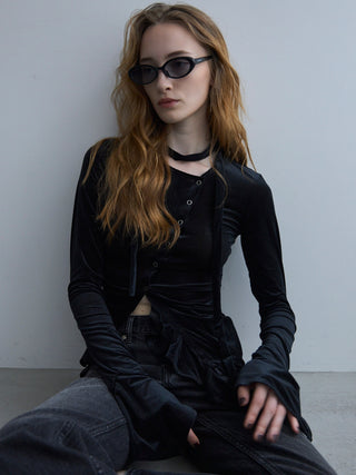 SHEER VELOUR CHOKER TOPS