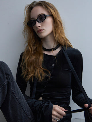 SHEER VELOUR CHOKER TOPS