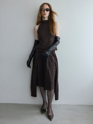 LIQUIED LACE HIGH NECK