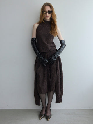 LIQUIED LACE HIGH NECK