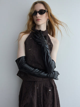 LIQUIED LACE HIGH NECK