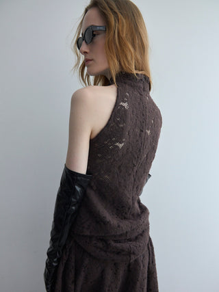 LIQUIED LACE HIGH NECK