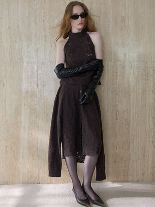 LIQUIED LACE HIGH NECK