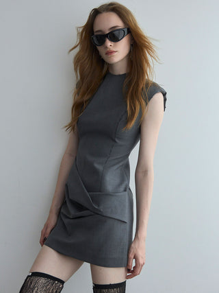 POWER SHOULDER MINI DRESS