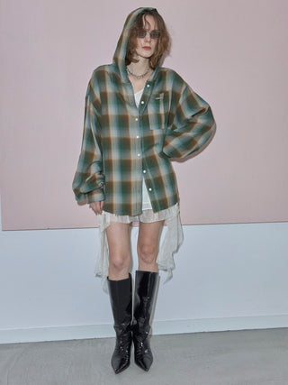 HOODIE CHECK SHIRT