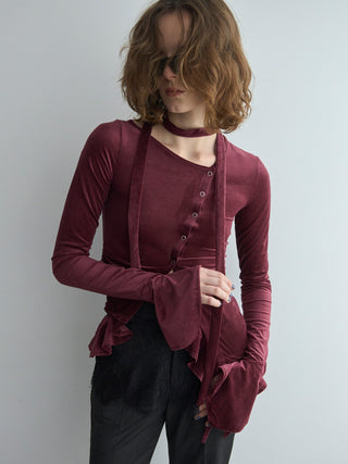 SHEER VELOUR CHOKER TOPS