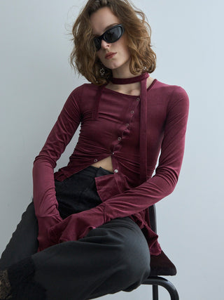 SHEER VELOUR CHOKER TOPS
