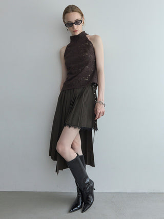 LIQUIED LACE HIGH NECK