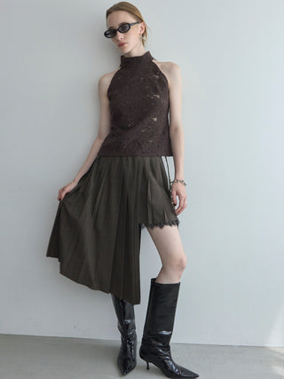 LIQUIED LACE HIGH NECK
