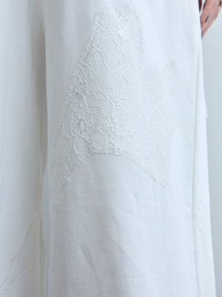 LACE EMBROIDERY SWEATER PANTS