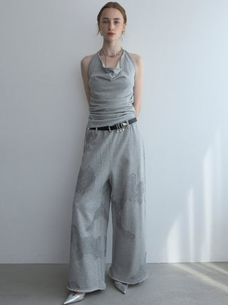 LACE EMBROIDERY SWEATER PANTS