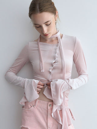 SHEER VELOUR CHOKER TOPS