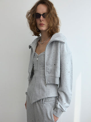 BIJOU CROPPED SWEAT HOODIE