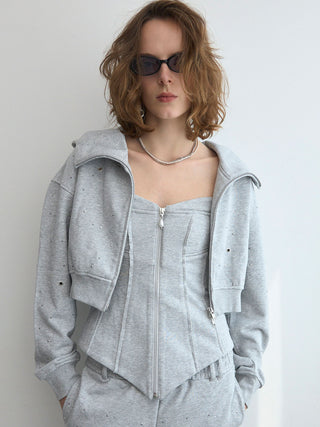 BIJOU CROPPED SWEAT HOODIE