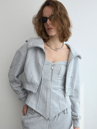 BIJOU CROPPED SWEAT HOODIE