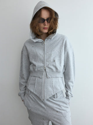 BIJOU CROPPED SWEAT HOODIE